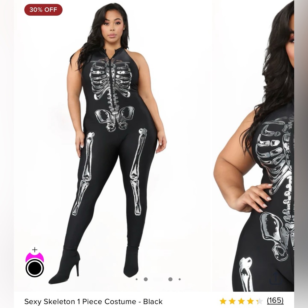 New! Fashion Nova Sexy Skeleton Costume 1x/2x Plus Size Halloween - Picture 10 of 11